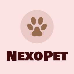 Logo de NexoPet con huella de pata de mascota en círculo, ideal para tienda de productos para perros y gatos