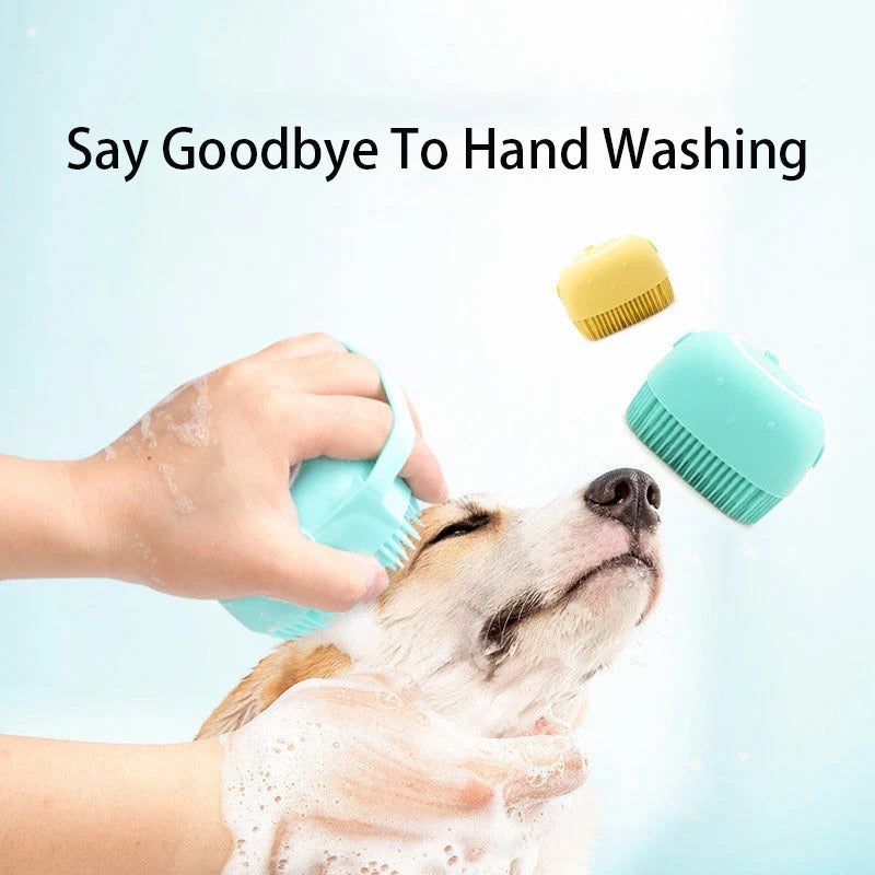Cepillo de baño para perros con espuma, lavado fácil sin manos, cuidado mascotas