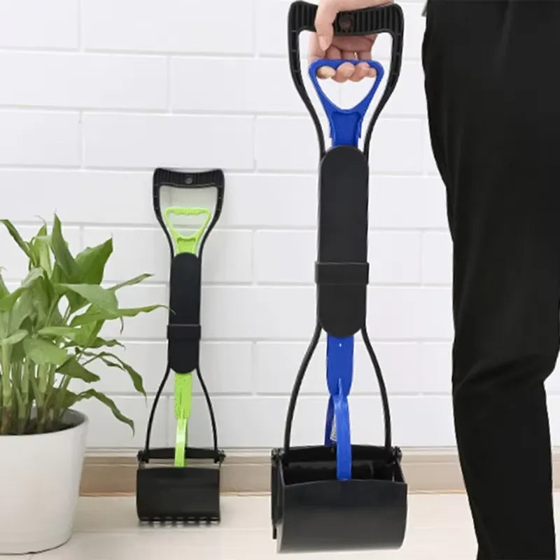 Recogedor de excrementos para perros, herramienta de limpieza con mango ergonómico y bolsa incluida