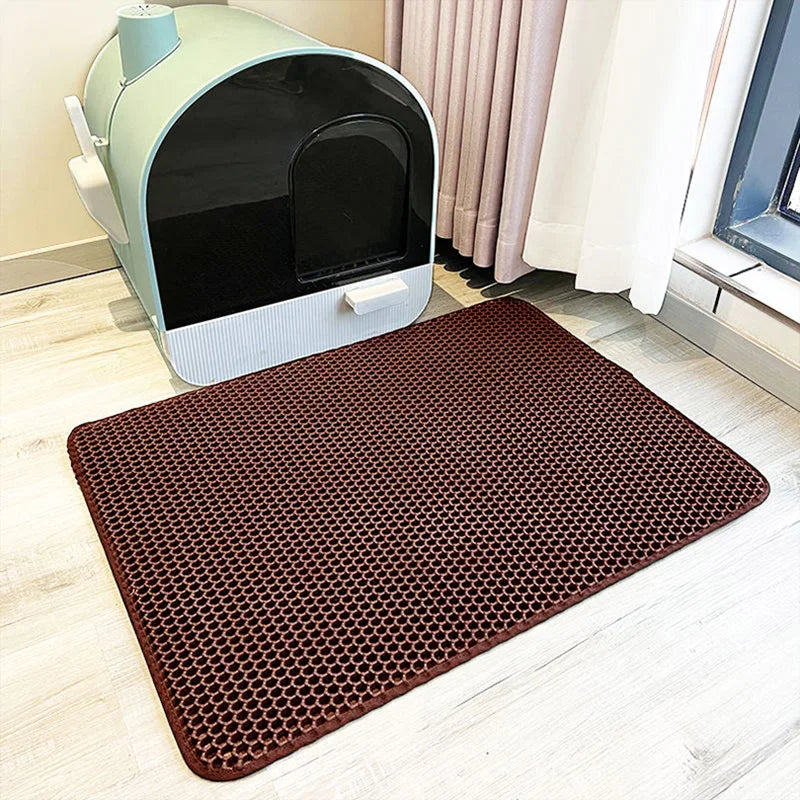 Alfombra para arenero de gato con diseño蜂窝, ideal para mantener limpio el hogar y cuidar a tu mascota