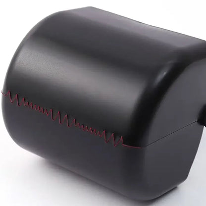 Cojín negro para mascotas con costura roja en forma de onda, diseño cómodo y moderno