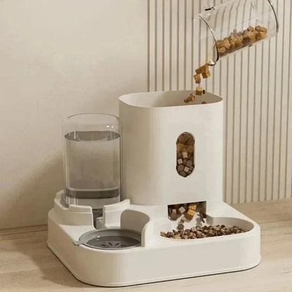 Comedero y bebedero automático para mascotas con dispensador de comida seca y agua fresca