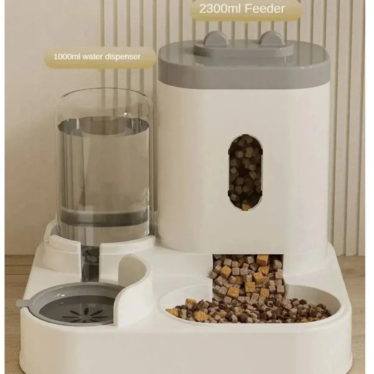 Dispensador automático de comida y agua para mascotas, 2300ml y 1000ml, ideal para perros y gatos