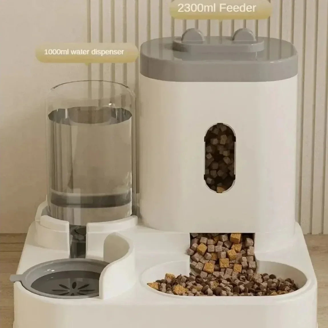Comedero automático 2300ml y dispensador agua 1000ml para mascotas, ideal para perros y gatos