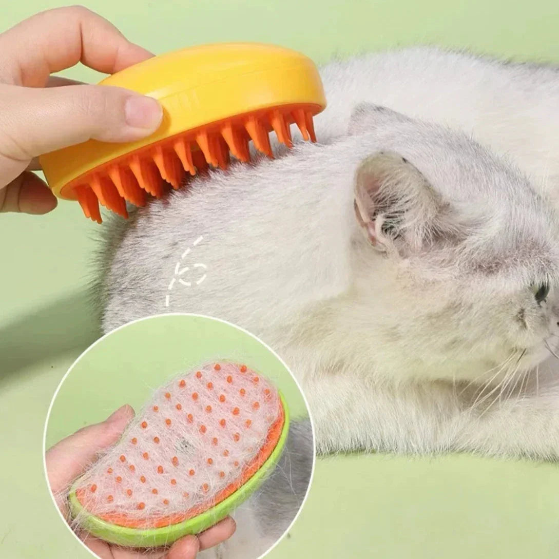 Cepillo de masaje para gatos con cerdas suaves, ideal para eliminar pelo suelto y cuidar su pelaje