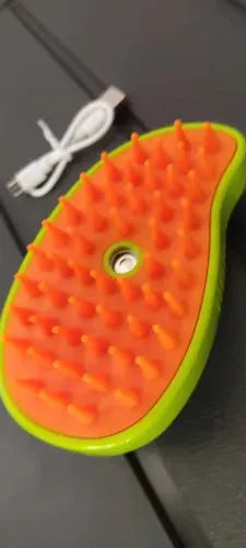 Cepillo masajeador para mascotas con puntas suaves y carga USB, ideal para cuidado y bienestar animal