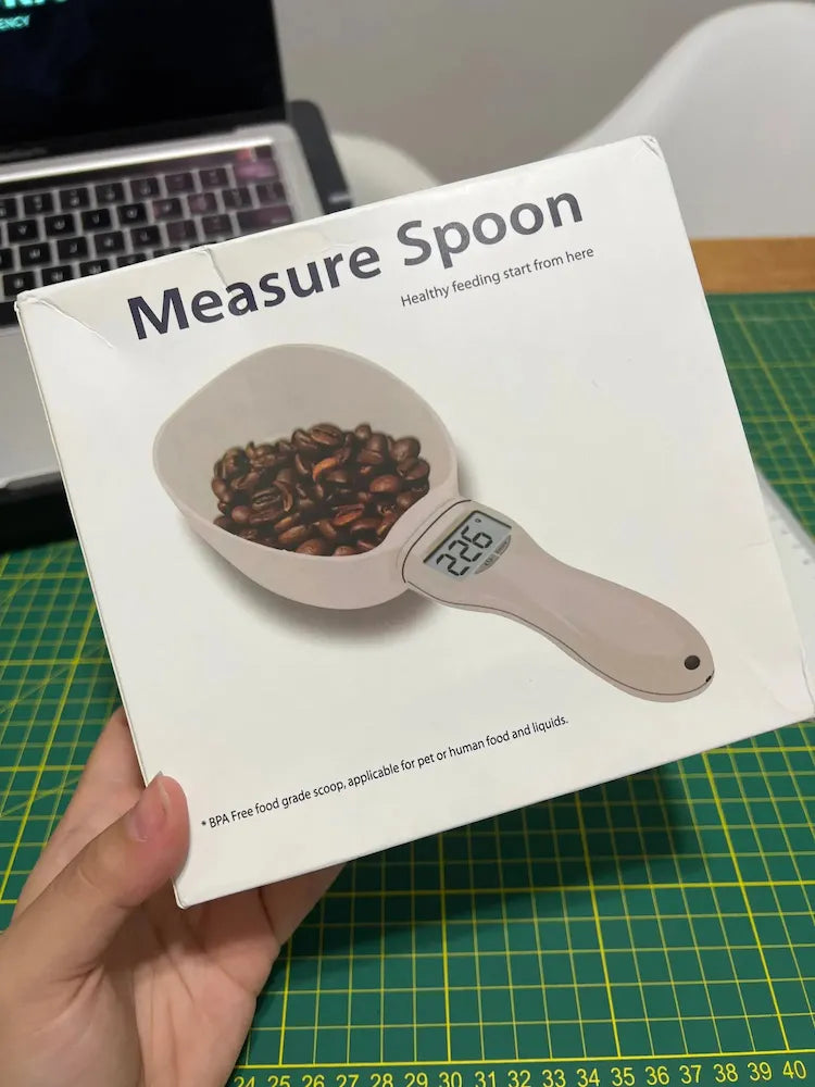 Cuchara medidora digital para comida de mascotas, sin BPA, ideal para alimentación saludable y precisa