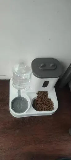 Comedero y bebedero automático para mascotas con comida seca y agua fresca